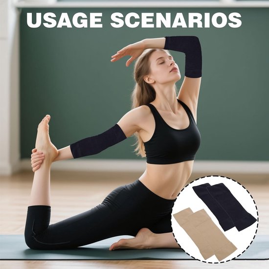 4 paar elastische compressiemouwen voor armen, afslankende mouwen, elastische compressiemouwen, elastische manchetten voor gewichtsverlies, voor sport en fitness — afbeelding 4
