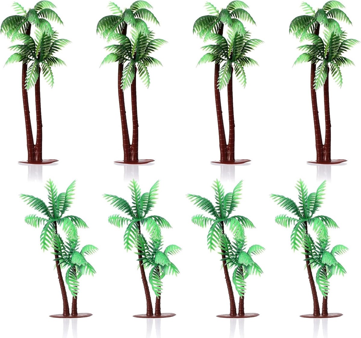 8 Stuks Miniatuurpalmen - Kunstpalmen voor Miniatuurtuinen, Landschapsmodellen en Decoratie in een Miniatuurjungle