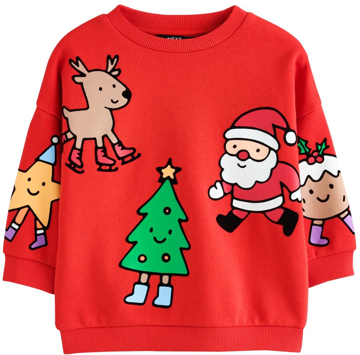 Next - Jongens - Kerstsweatshirt met ronde hals - Rood