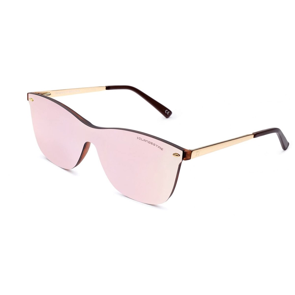SnelShoppen - Clandestine Way Habana Rose - Nylon HD Zonnebril voor Heren en Dames met Roestvrij Stalen Frame, Ultralicht, Krasvrij, Zonnebescherming,