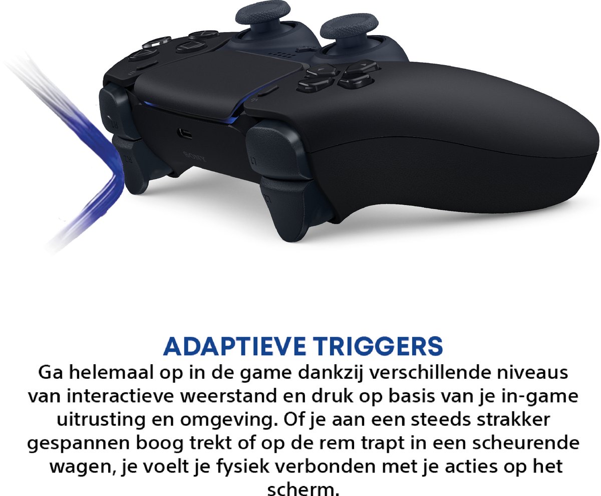 Sony PS5 DualSense Draadloze Controller - Midnight Black thumbnail 3