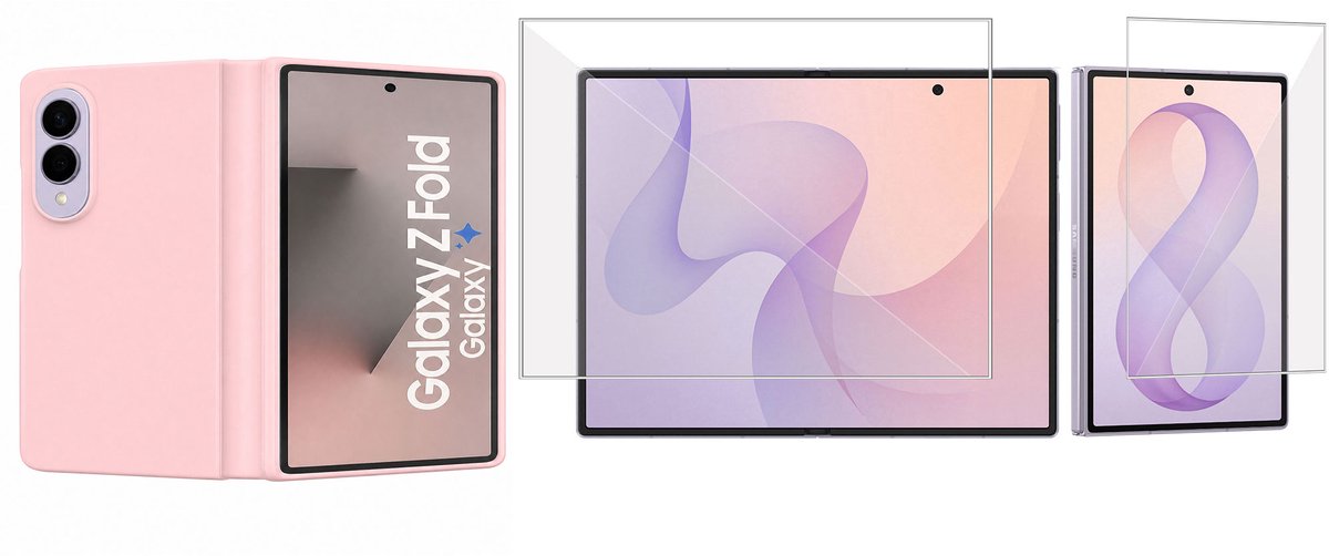 ChiGuard Hoesje & Screenprotector geschikt voor Samsung Galaxy Z Fold 8 - Case - Rose