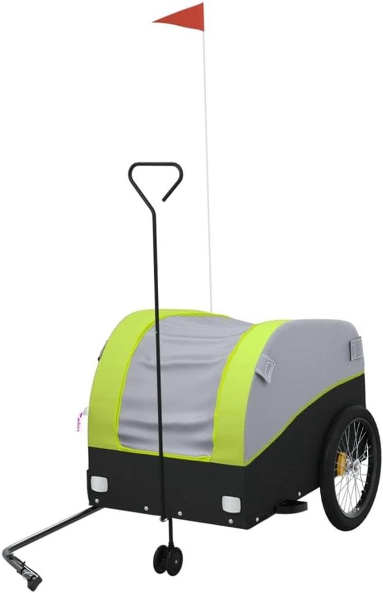 Fietskar - Transportwagen Trolley - Zware Goederen Vervoer - Robuust IJzeren Frame - 45 kg Draaglast - Zwart Groen