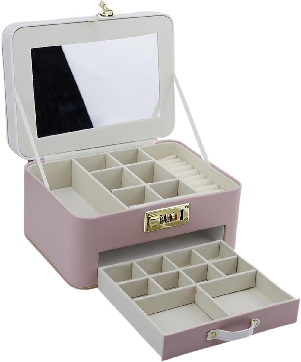 Sieradendoos met slot - Juwelendoos opberger - Sieraden organiseren - Schattig kattenmotief - 18 x 13.5 cm - Uniek
