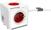 DesignNest PowerCube Extended - USB - Schuko - Rood