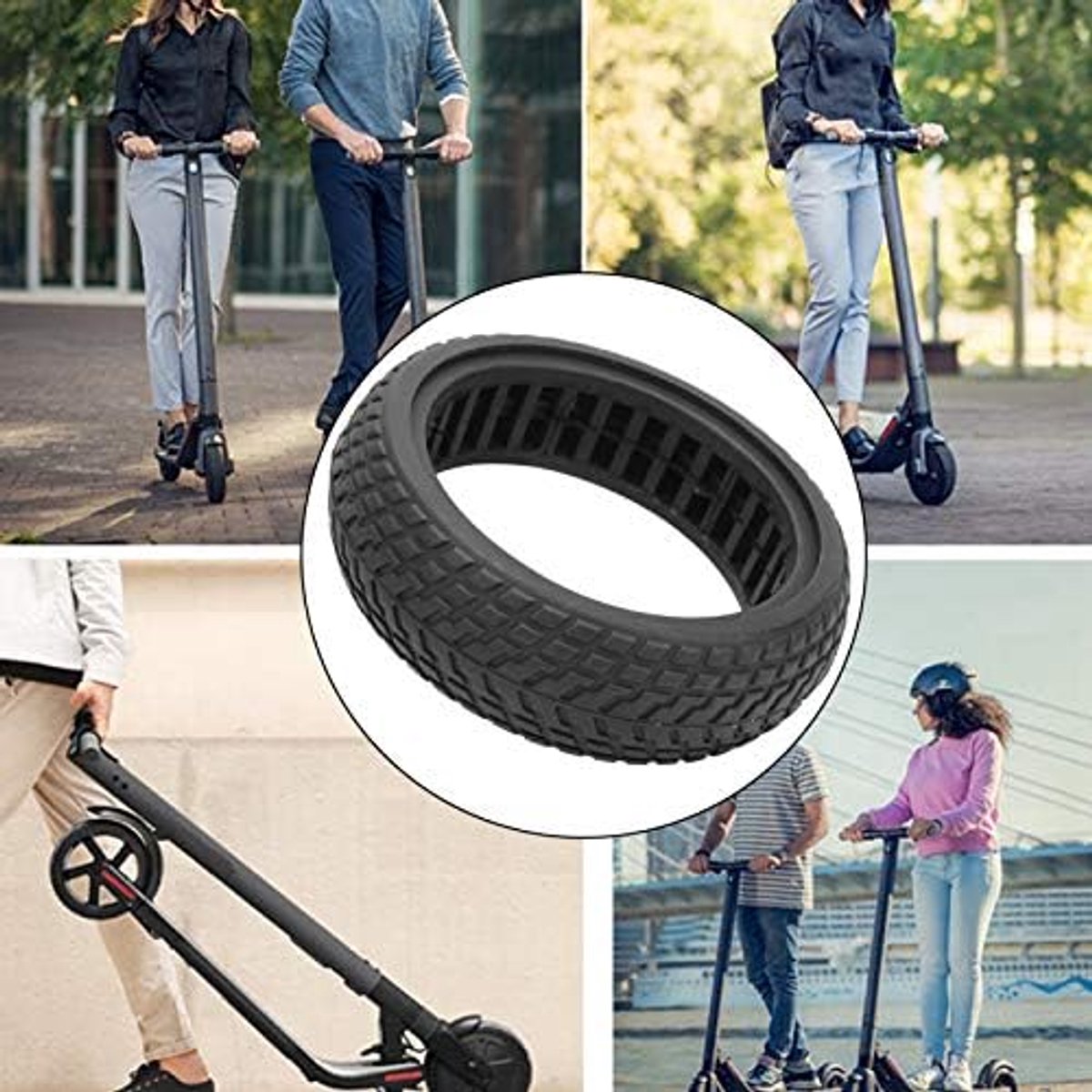 Scooter banden 6,5 inch (16,5 cm), voor elektrische scooterbanden, explosiebescherming, solide banden, reservebanden, massief rubberen banden