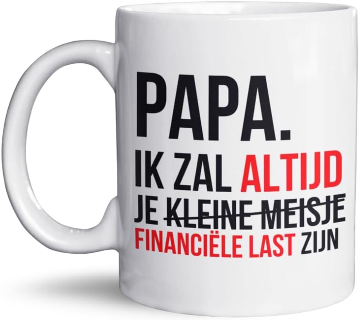 mok met tekst - "Papa, ik zal altijd je kleine meisje zijn" - 325 ml - Keramische mok - Leuk cadeau voor vader, verjaardag of vaderdag - Vaatwasser- en magnetronbestendig