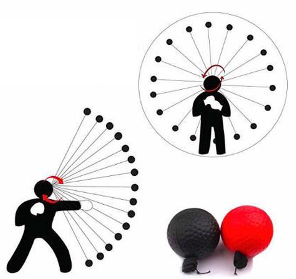 New Age Devi - Reflex bal - 2 Ballen - Boxbal - Kickbox - Workout - Training - Hoofdband - Boksen - Bokszakken - Boksen en Trainen