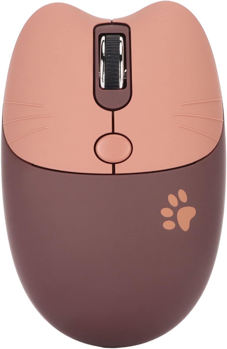 2.4G Kattenmuis, Stille USB-muis met 3 DPI-niveaus, Draagbare Computermuis voor Laptop, Vrouwen, Kinderen, Ergonomische Muis voor 8 10 Vista OS X Android