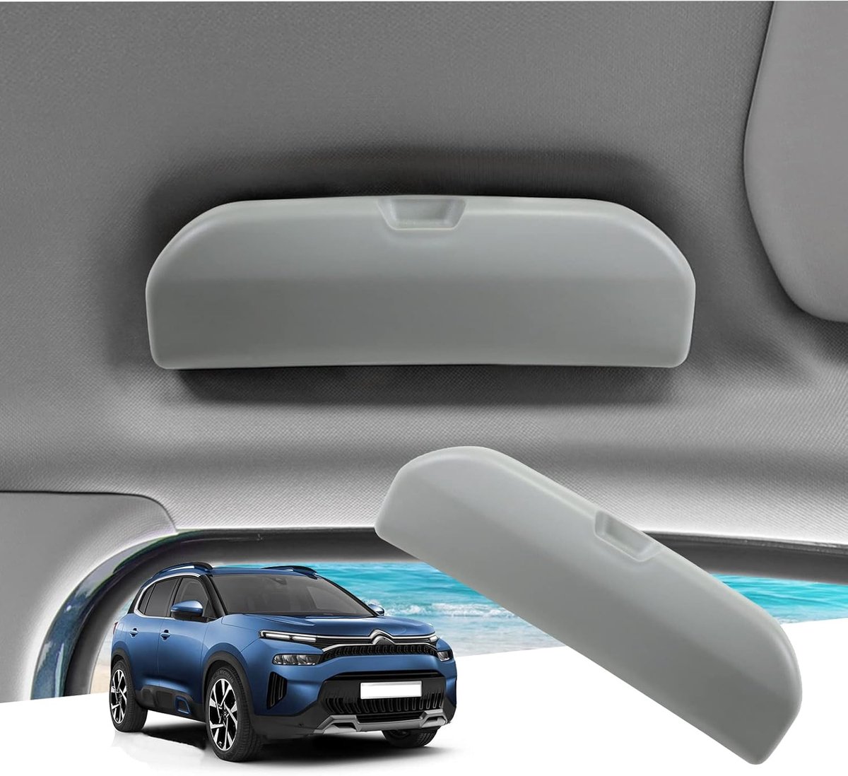 Brillenkoker voor de auto, zonnebrilhouder, opbergdoos, organizer, compatibel met Citroen C5 Aircross (2017-2024, 2025) / C4 C5 X 2021-2024 2025, Citroen C5 Aircross accessoires, [OEM origineel
