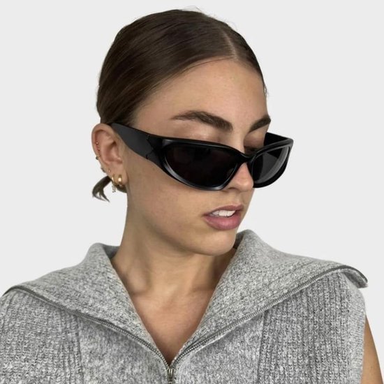 3 stuks Y2K Zonnebril, Futuristische Rechthoekige Technobril - Y2K Xonnebril, Gepolariseerde Sportbril, UV400-Bescherming voor Muziekfestivals, Fietsen, Hardlopen — afbeelding 4