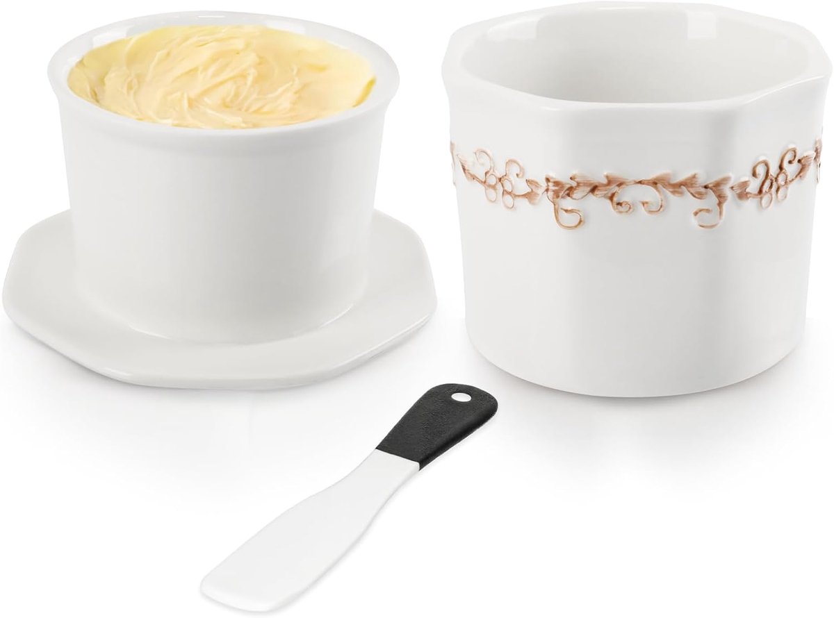 botergloog, 250g Franse boterdispenser, boterschaal watergekoeld met keramisch mes, Franse waterboterdispenser 250g, kerstcadeau voor de keuken