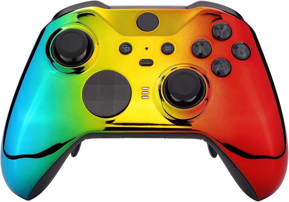 eXtremeRate Voorste Schaal Cover voor Xbox One Elite Series 2 (Model 1797),Shell Case &Accent Rings Vervanging voor Xbox Elite Series 2 Wireless Core Controller-Driekleurig Verloop