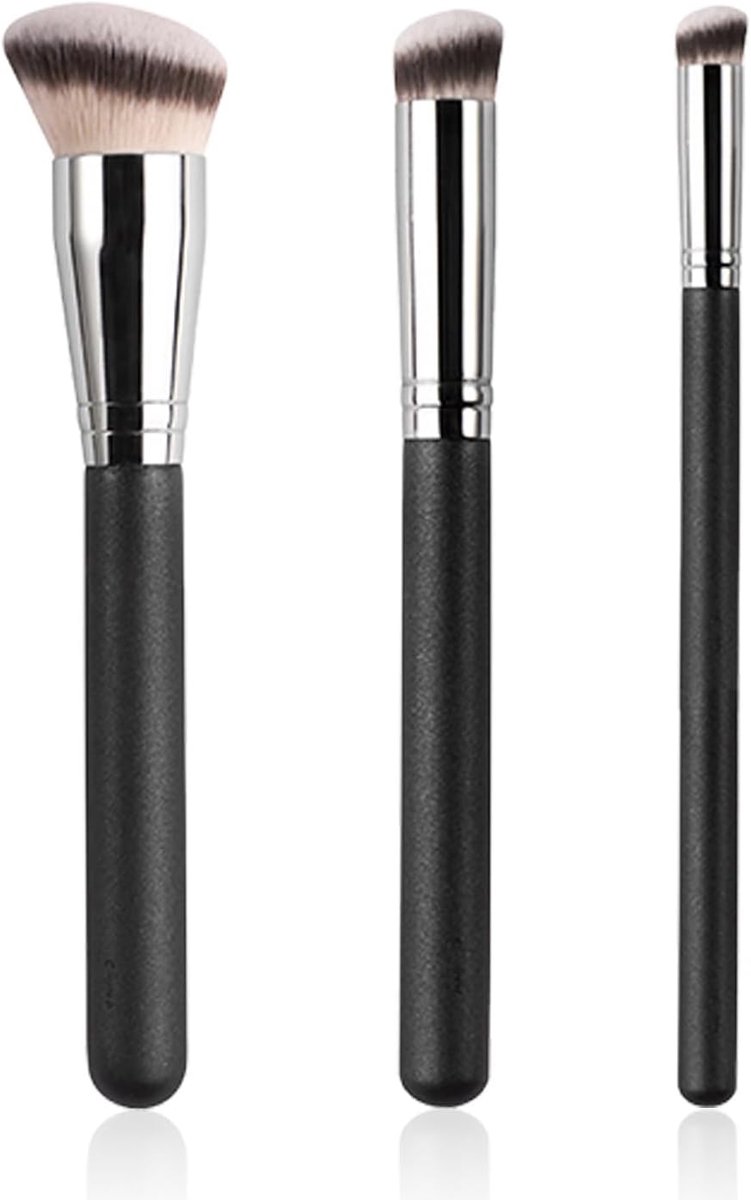 3-Delige Make-Upborstel, Concealer-Borstel, Oogmake-Upborstels, Fundusconsequentieborstel, Zachte Borstelborstel, Oogmake-Upborstel.