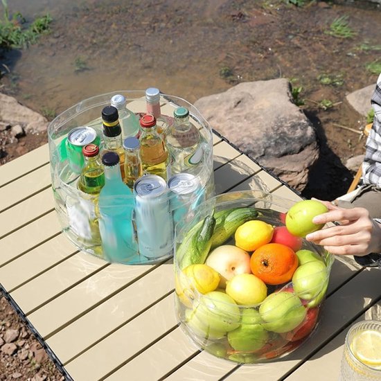 Opvouwbare Emmer Transparante - Ruimtebesparende Vouwemmer voor Kamperen & Tuinieren - Ook als Koelbak voor Fruit & Drinken - Waterdicht & Stevig - Met Handvatten - Voor Schoonmaken, Vissen, Keuken & Badkamer - Lichtgewicht & Draagbaar - Maat L — afbeelding 3