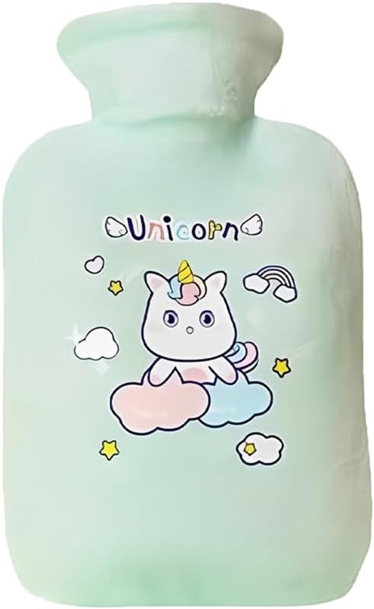 SnelShoppen - Warmwaterkruik voor Kinderen, Knuffel Unicorn Pluche Warmwaterkruik, Explosieveilig en 100% Lekvrij, Verwijderbare Wasbare Huid, Ideaal