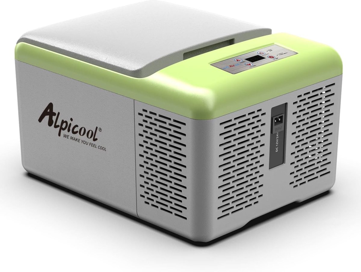 Elektrische Koelbox 9 Liter met Compressor - 12V Autokoelkast en Vriesbox tot -20 °C - Draagbare Mini Koelbox met USB en Accubeveiliging voor Auto, Camper, Vrachtwagen, Boot en Camping