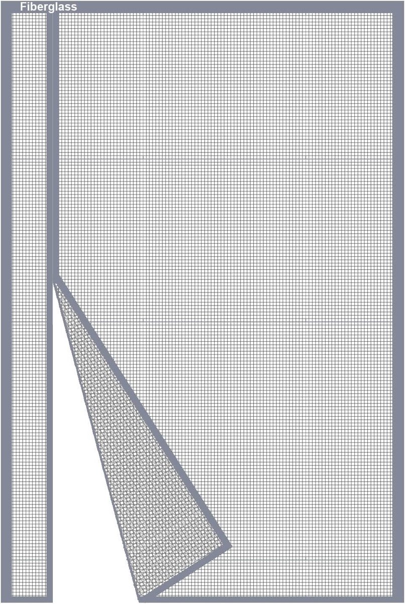 SnelShoppen - Magnetisch Glasvezel Hordeur 190x245 cm, Insectenbescherming, Zelfsluitende Mosquito Net voor Balkondeur, UV-bescherming, Grijs, Klitten