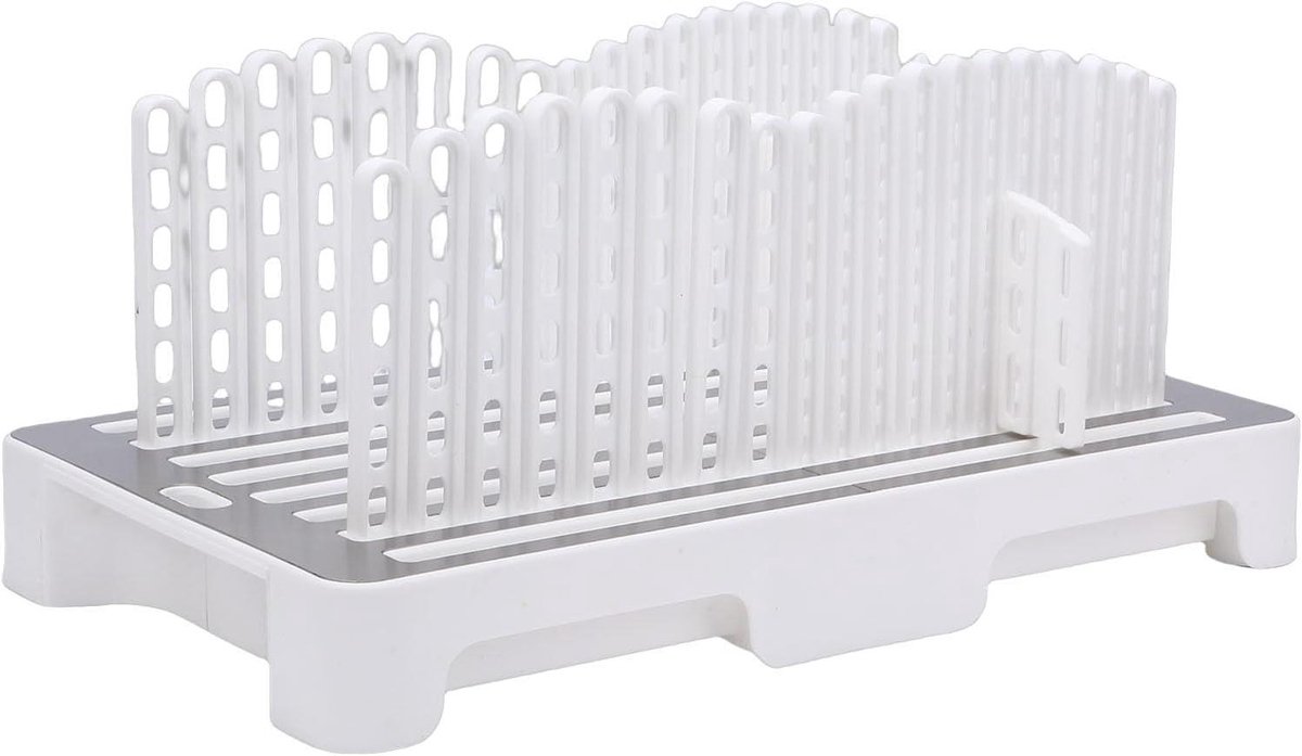 Broodsnijmachine Gids - Broodsnijder - Gelijkmatig Brood Snijden - Opvouwbaar Verstelbaar - 10-15 cm Breedte - Wit