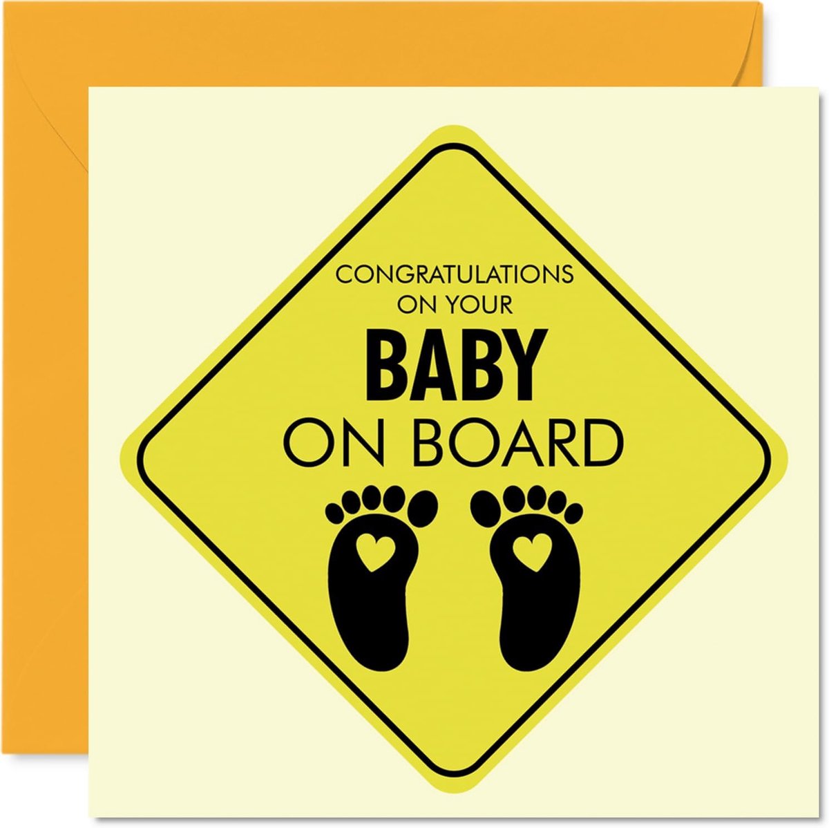 SnelShoppen - Nieuwe Baby Unisex Kaart - Baby aan Boord - Gefeliciteerd Wenskaart voor Vrienden Familie Collega Buurman - 145mm Welkom in de Wereld