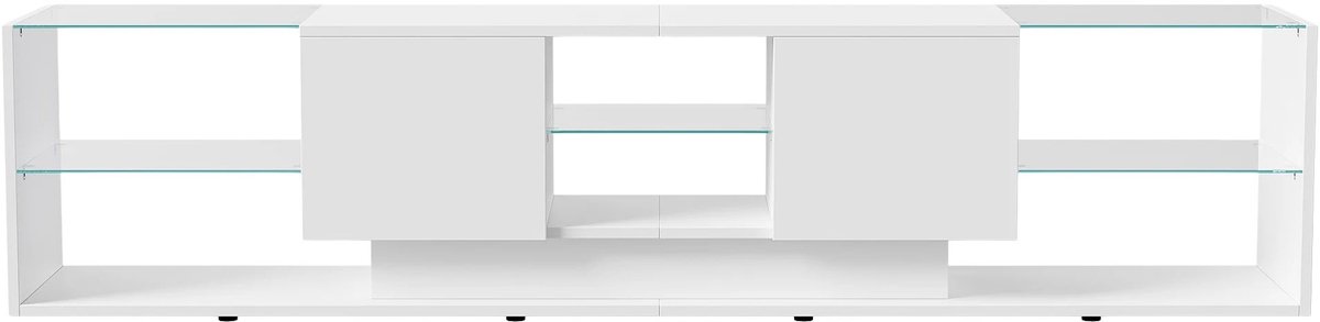 Happiq TV Meubel 200x35x45 cm - Modern Dressoir met LED Verlichting, Lades, Opbergruimte wit