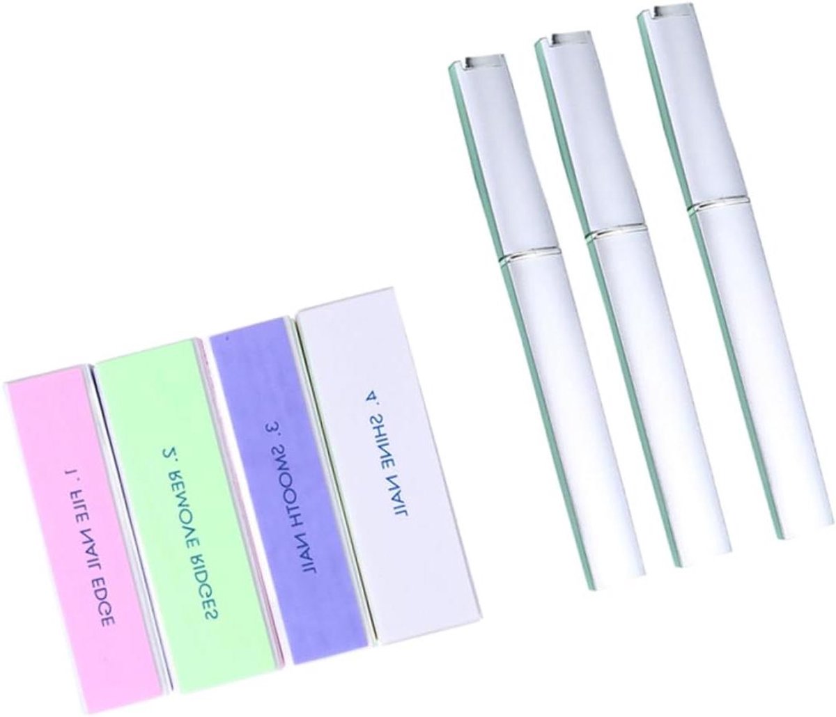 Manicure Set - Nagelvijlen Buffers - Nagelverzorging Thuis - Kristalglas Vijlen - 15 x 15 cm - Gemengde Kleuren