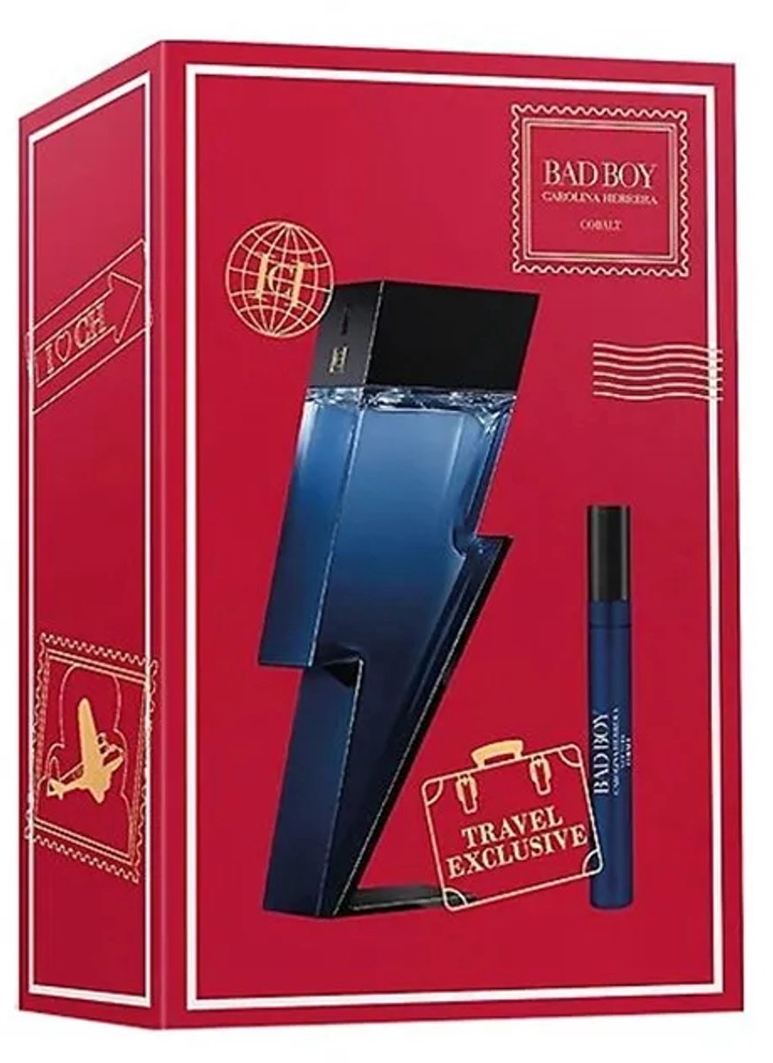 Carolina Herrera Bad Boy Cobalt Eau De Parfum Spray 100ml And Eau De Parfum Spray 10ml Set