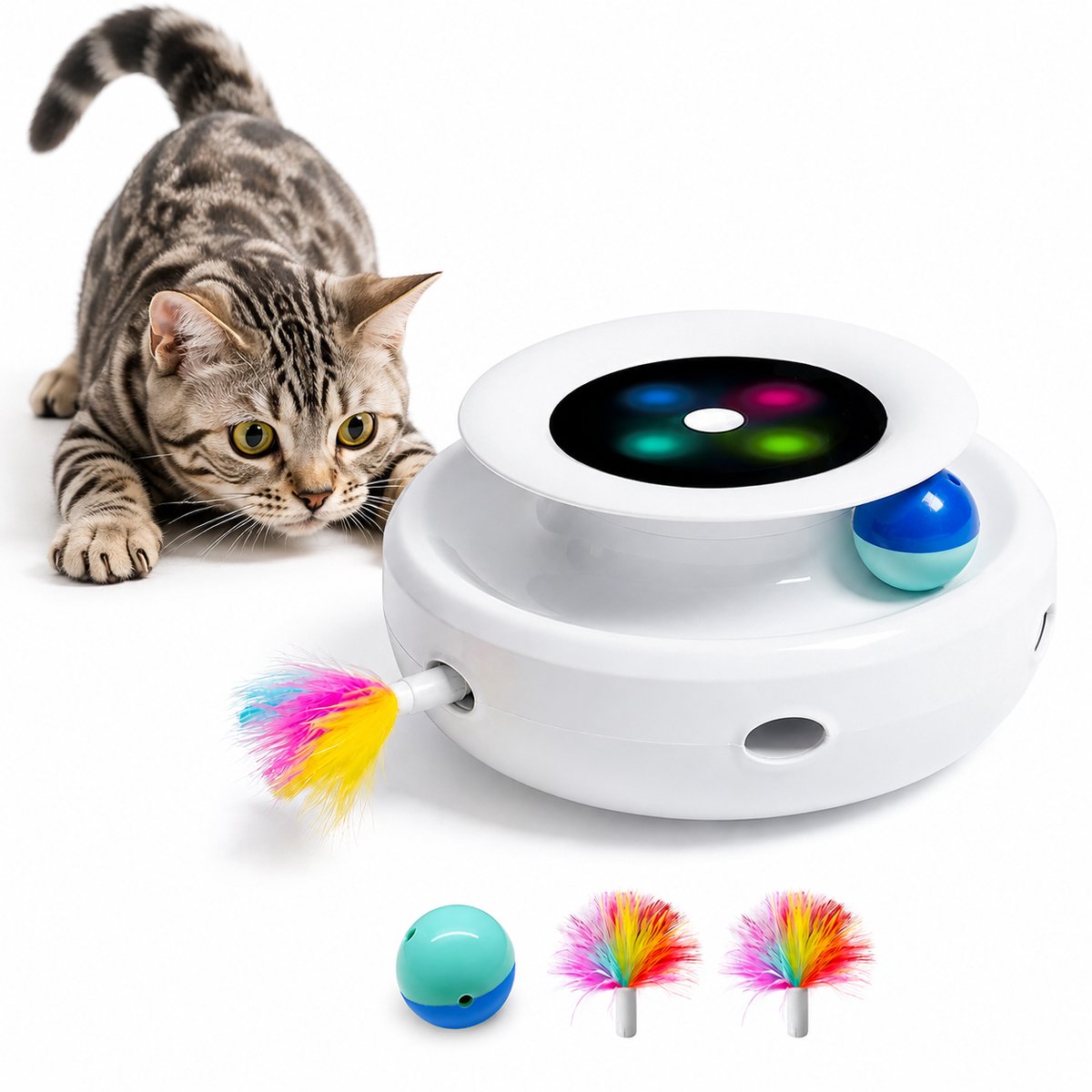 North Collective Smart KattenSpeelgoed - Kattenspeeltjes - Katten Speelgoed Intelligentie - Elektrisch - Multifunctioneel