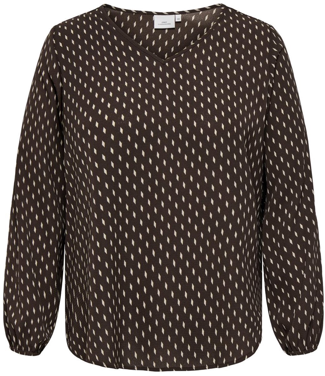 ONLY CARMAKOMA - CARVICA L/S V-NECK TOP WVN NOOS Dames Blouse