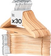 Kledinghangers Hout - 30 Stuks Kleerhangers - Bodo