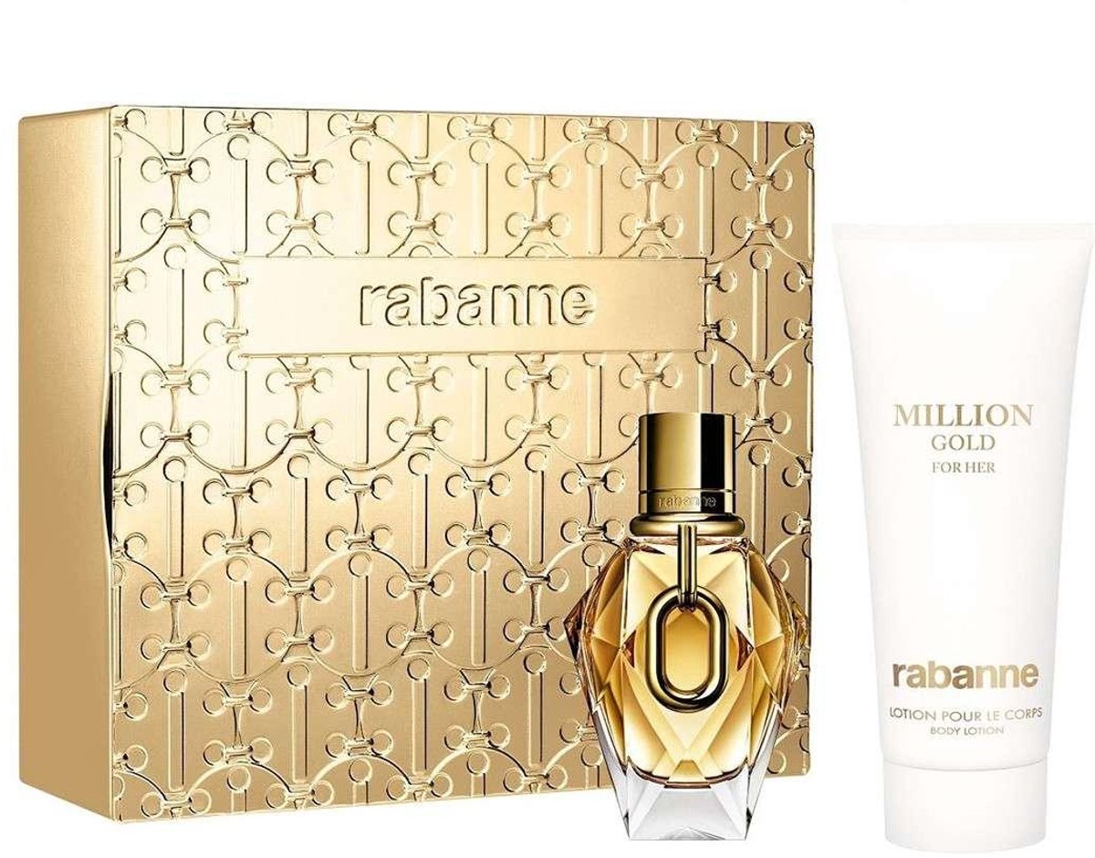 Paco Rabanne Million Gold For Her Eau De Parfum 50ml And Body Lotion 100ml