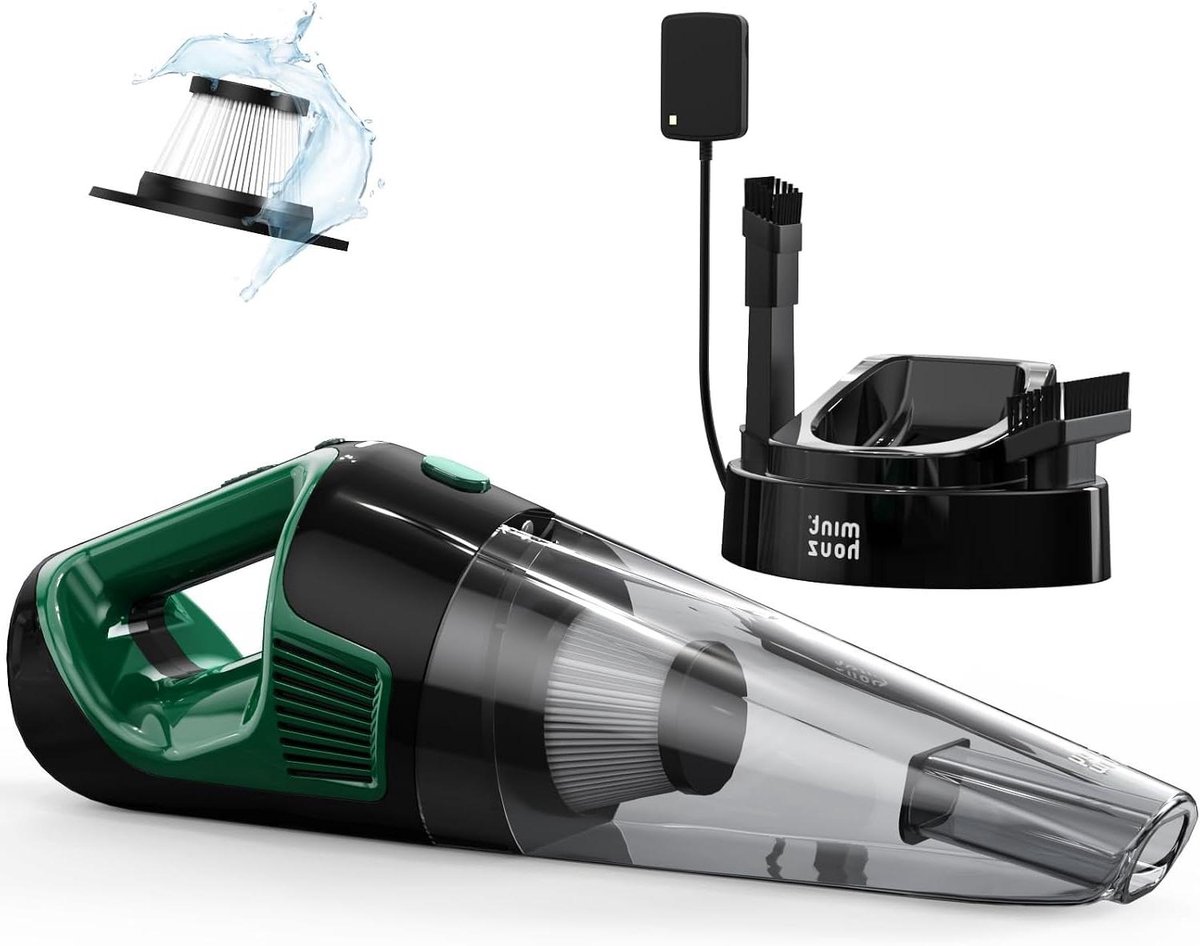 Draagbare Kruimeldief - Handstofzuiger Auto - Snelle Schoonmaak - 9kPa Zuigkracht - 800 ml - Donkergroen