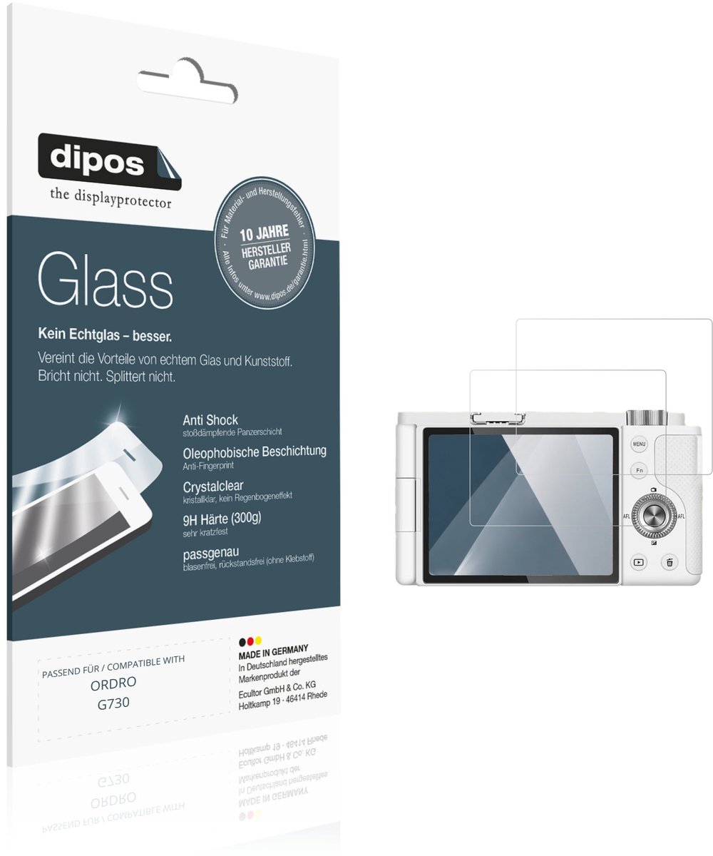 dipos – 2x Pantserfolie geschikt voor ORDRO G730 | 9H Screenprotector