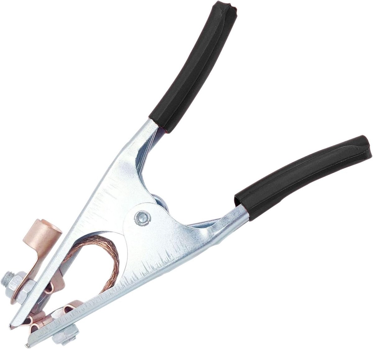 300A lasklem met leren etui | aarding van de kabel, van ijzer en messing, robuust en duurzaam, voor de meeste lasapparaten
