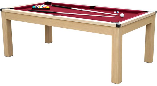Vente-unique Modulaire tafel - Biljart en pingpong BALTHAZAR - 213 x 112 x 81,5 cm - Rood L 213.4 cm x H 81.5 cm x D 111.8 cm van Vente-unique — afbeelding 3