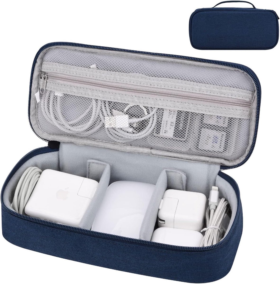 accessoires, kabelorganizer, opbergtas voor elektrische kabels, multifunctionele organizer voor camera, disc, oplader, elektronische reisorganizer (donkerblauw)