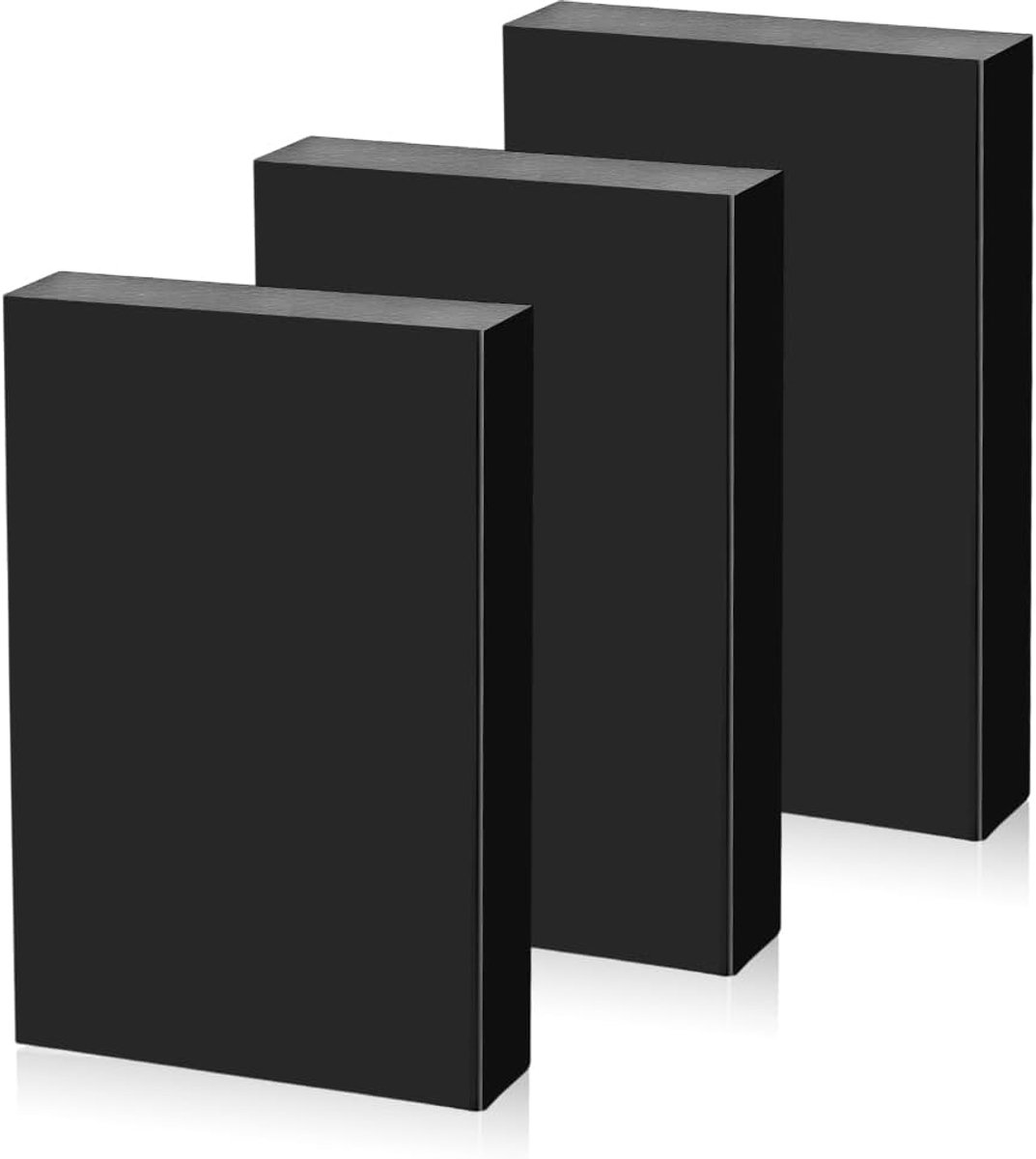 3 stuks zwart HDPE kunststof blok hoge dichtheid massief kunststof schroefdraadblok voor doe-het-zelvers en vloerrenovatie prototyping doe-het-zelf projecten 115 x 76 mm