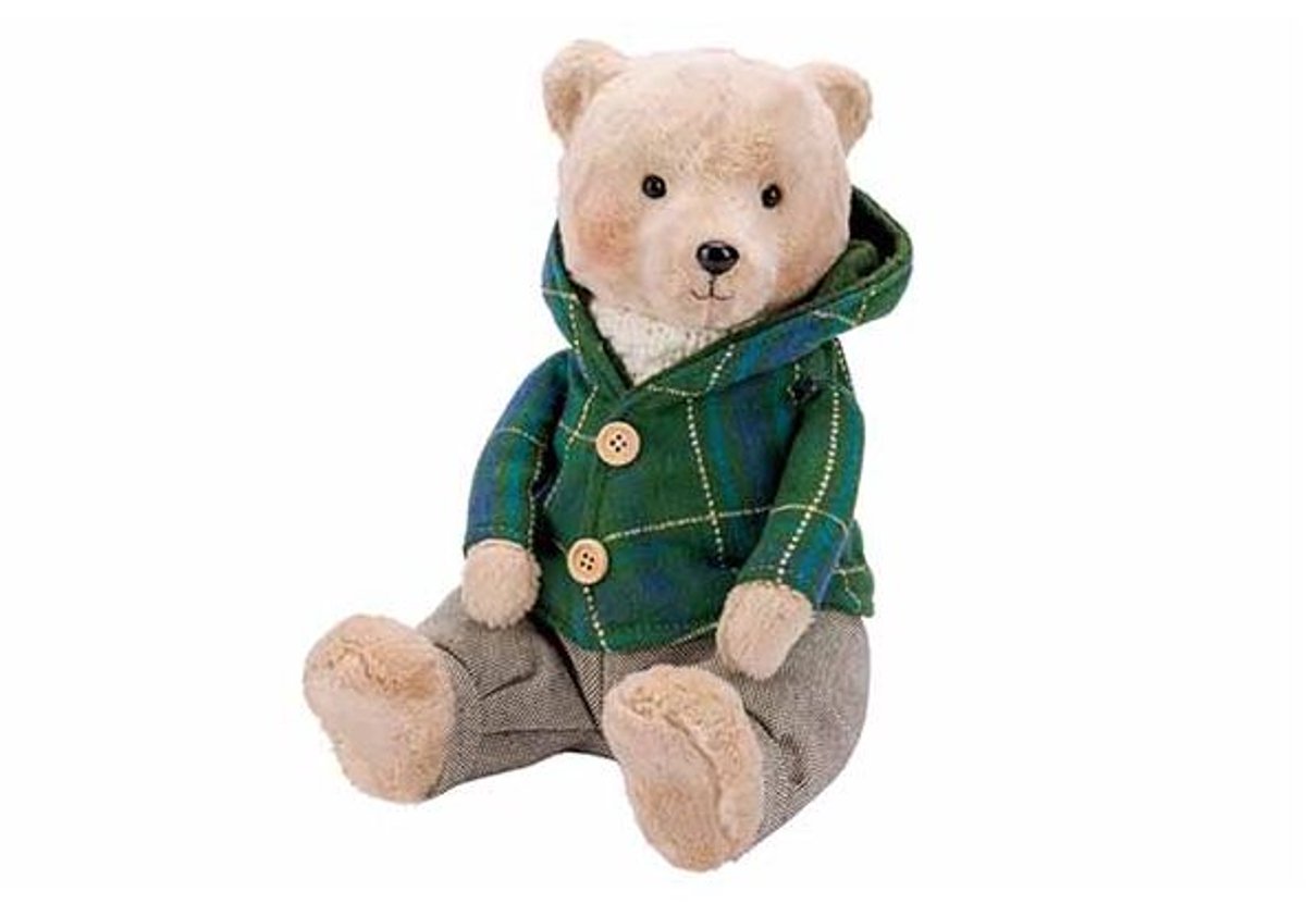 Beer Zittend Boy Groen 29x22xh25cm Foam
