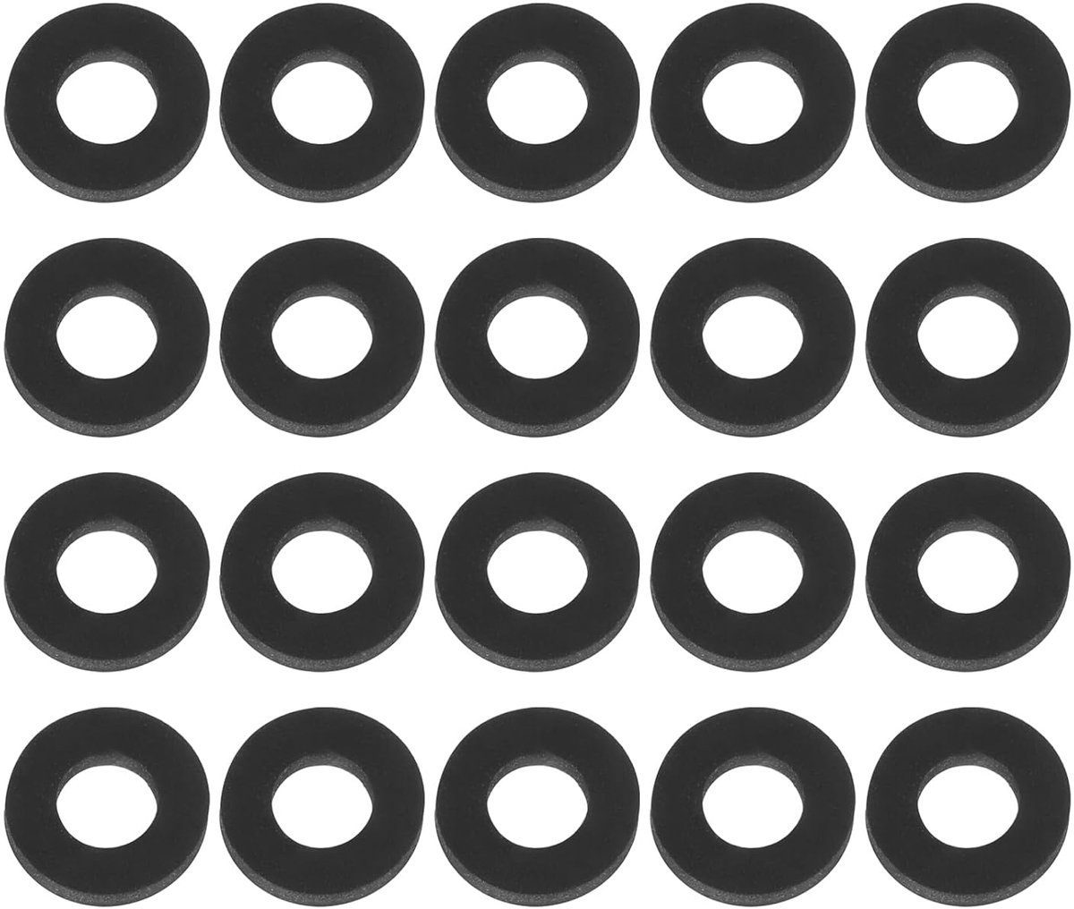 Platte afdichting, 20 stuks 2,5 mm binnendiameter 6 mm buitendiameter, eenvoudige afdichtingsringen, O-ring, afdichting, afstandhouders voor kraan, buis, douchedeurgrepen, zwart