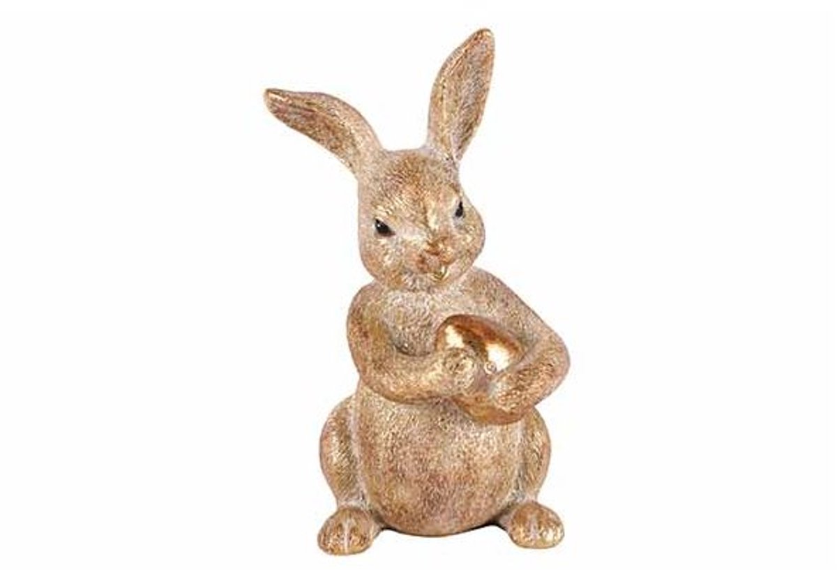 Konijn Egg Gold Beige 12x10xh20cm Resin