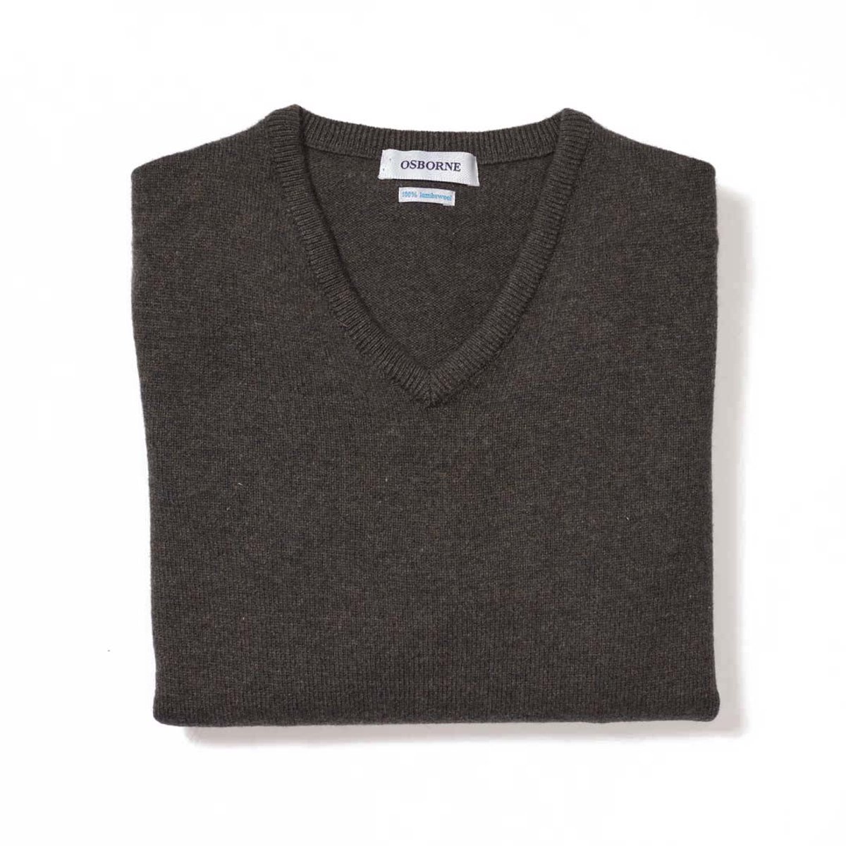 Osborne Knitwear Trui met V hals - Dames - Lamswol - Cocoa - L