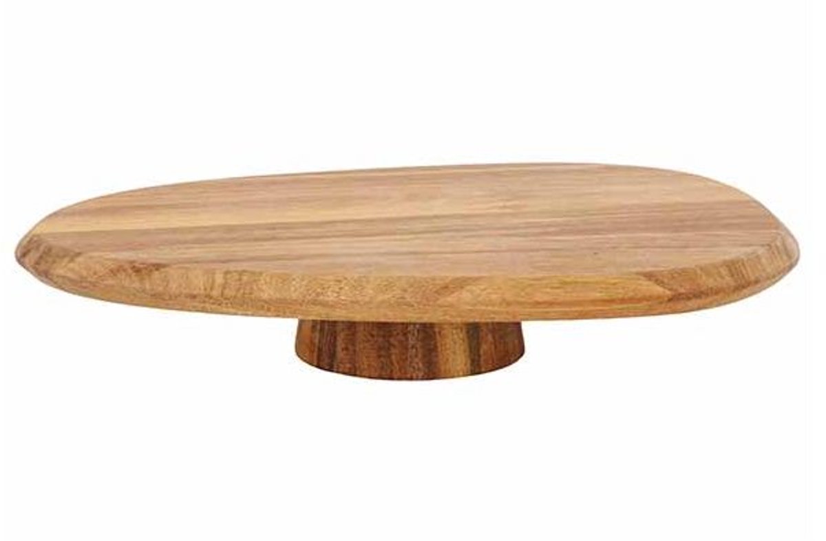 Presentatiebord Ovaal 27x22cm Op Voet Acacia