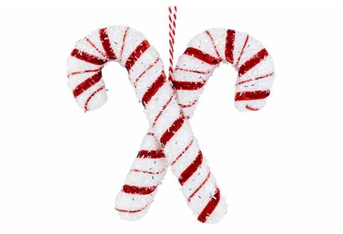 Hanger Candy Cane Rood Wit 17x3xh17cm Ku Nststof
