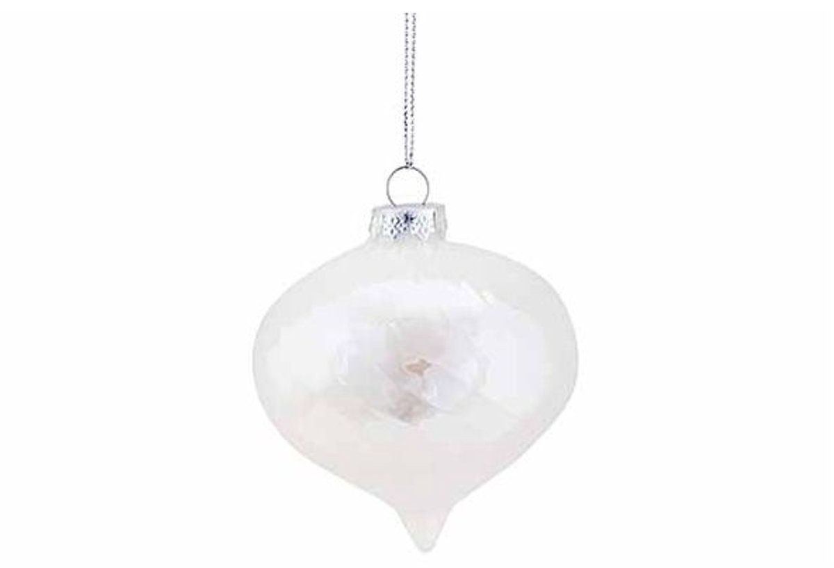 Hanger Tol Spiral Pearl Wit 8x8xh8cm Gla S