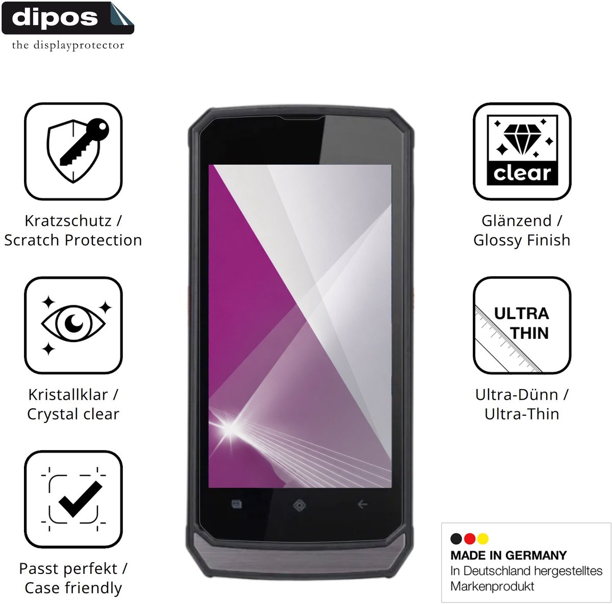 dipos – 4x Beschermfolie geschikt voor Conker SX5L | Krasbestendige & heldere Screenprotector Ultra-Thin