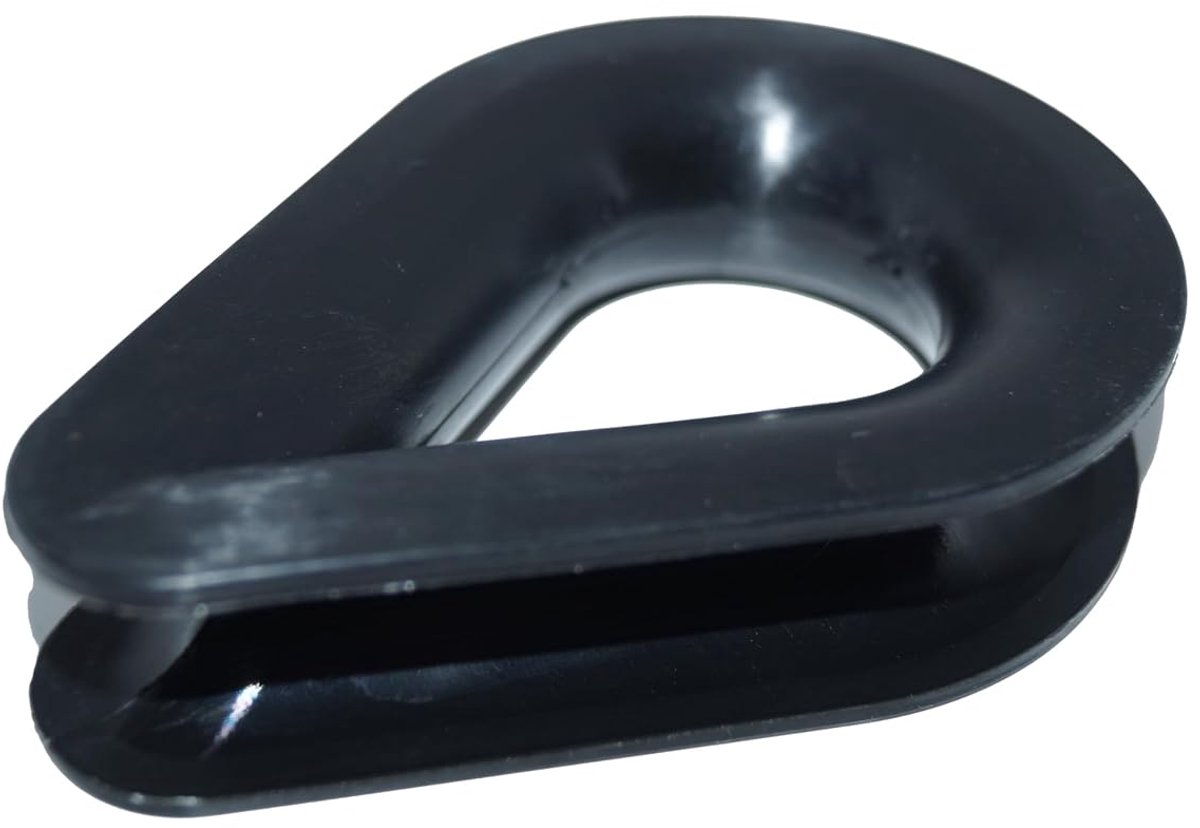 4 mm uit kunststof 25 stuks, nylon kausche voor draadkabel of touw Ø = 4 mm, kabelkausjes van zwart nylon