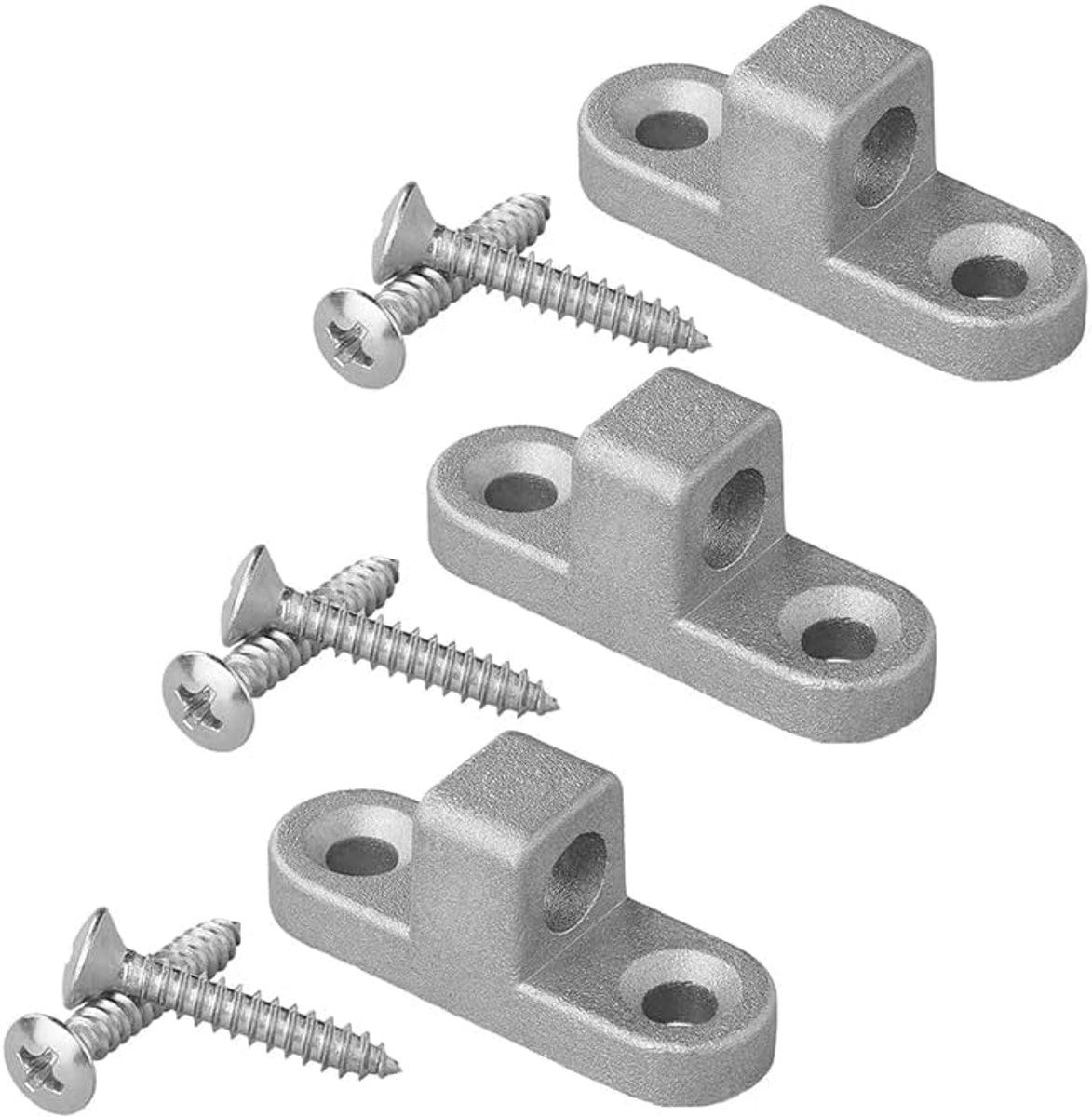 Set van 3 - 6 metalen luifeloogjes, muuroogjes, verticaal of horizontaal, voor caravans, camper, tent, oogje camping, inclusief schroeven (3 stuks verticaal)