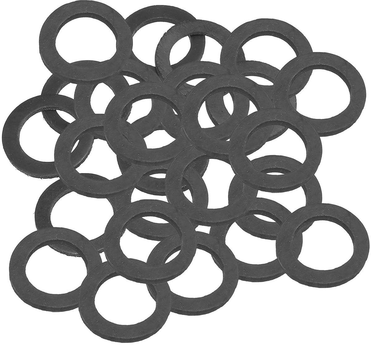 Platte rubberen sluitringen M16, 24 stuks, binnendiameter 16 mm, buitendiameter 24 mm, dikte 2 mm, afdichting voor kraan, slang, klemverbinding, zwart
