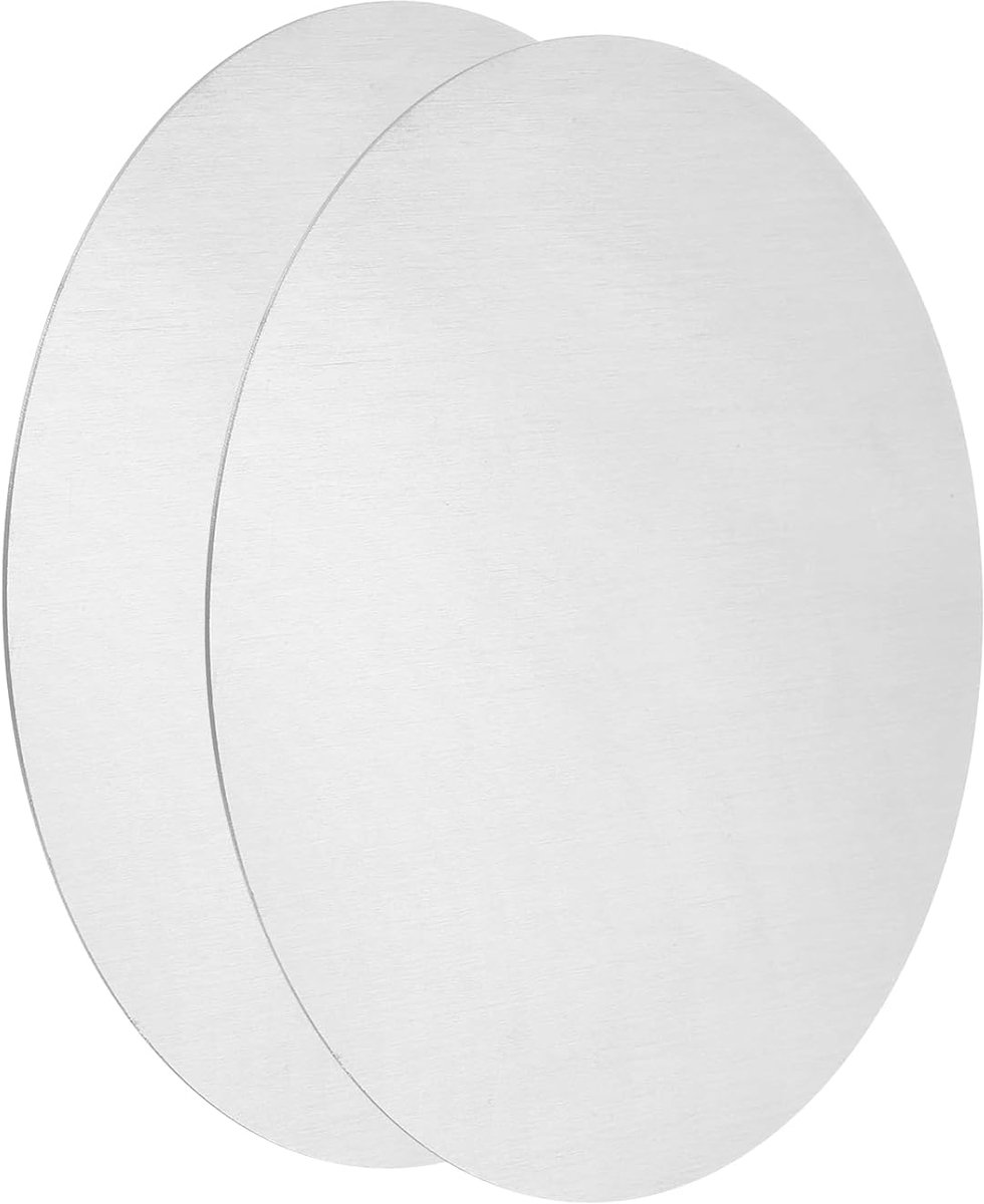 2 stuks aluminium platen, 150 mm, diameter 0,5 mm, dikke ronde plaat van aluminium 1060 voor metalen stempels