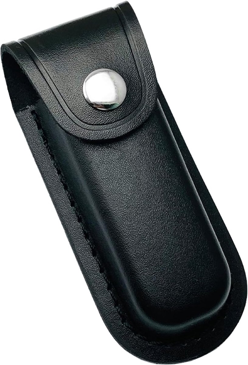 Messentas voor riem, zakmes, etui met drukknop, riemgesp, messenschede, draagbare tas, mes, lederen holster, praktische messenhouder van leer, voor wandelen, bergbeklimmen, kamperen, 1 stuk